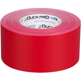 Shurtape Duck Pro Contractor Grade, Colored Cloth Duct Tape for Industrial Color Coding, Sealing, Seaming and Splicing, 72mm x 60yds, 9.0 mil, Red, 1 Roll (105497)