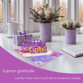 Mother’s Day 3D Pop-Up Card – Happy Mother’s Day Card with Floral Garden Design – Intricate Flowers, Tulips, Roses & Daisy Details – Elegant Greeting Card for Mom, Wife, Grandma – Includes Envelope
