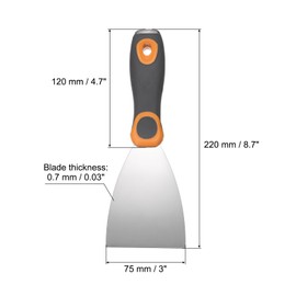 QUARKZMAN Spachtelmesser 3" Edelstahl Farbschaber Flexibles Trockenbau-Reparatur-Spachtelmesser zum Entfernen von Zement Tapetenkleber mit Metallhammer-Ende