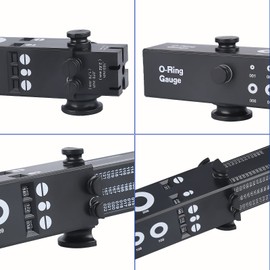 O-Ring Gauge Make Work Smart, Telescoping O Ring Sizing Plastic Gauge, Slide Style National Type, for Measuring O Rings Inner Diameter, OD, Thickness Gauge Black