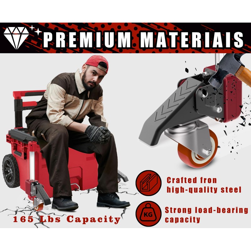 VIWOOP Front Wheels Upgrade Kit for Milwaukee Packout System -
