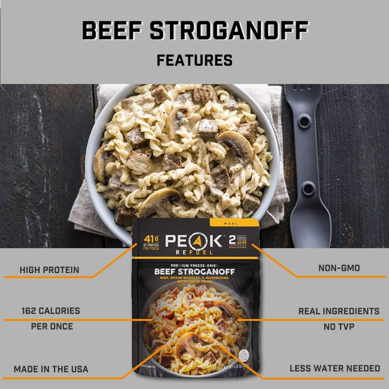 Peak Refuel Beef Stroganoff | Freeze Dried Backpacking and Camping