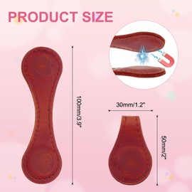 PATIKIL Personalized Leather Magnetic Bookmarks, Book Marks Heart Shape Magnet Book Markers for Reading Men Women Teacher Writers Red