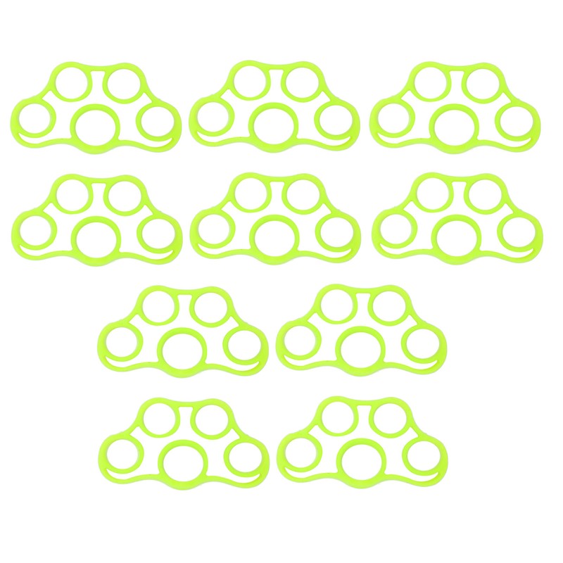 10Pcs Finger Exerciser 6.6LB Green Soft Flexible Silicone Portable Skin