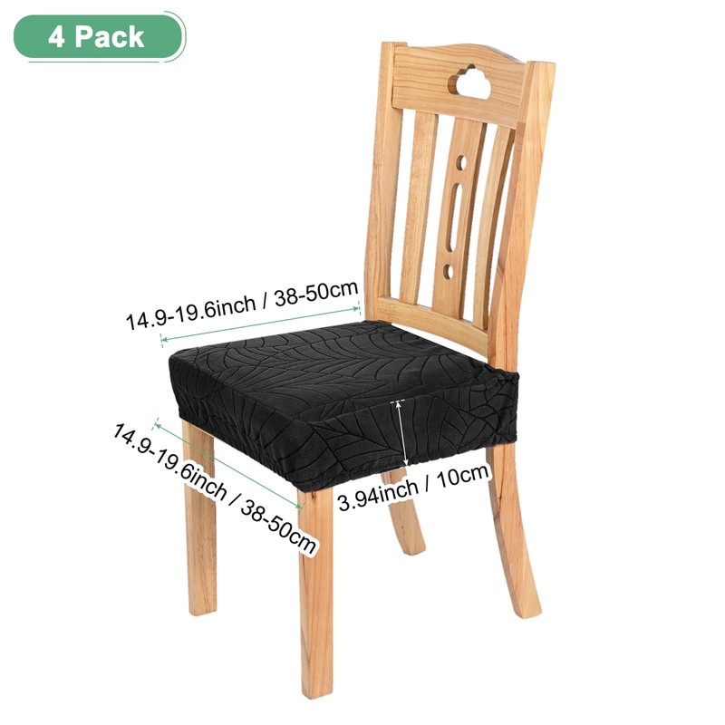 M METERXITY 4-Pack Waterproof Dining Chair Covers, Stretch Jacquard Dining