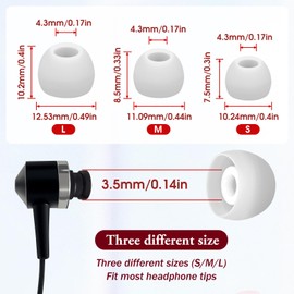 15 Pairs Silicone Ear Bud Replacement Pieces Earbuds Ear Tips Replacement Ear Bud Covers S/M/L Sizes Ear Gels Soft Earphones Earbuds White Ear Cushion Ear Bud Tips Replacement Kit