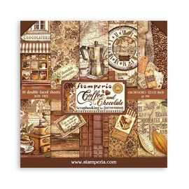 Stamperia Scrapbooking Pad 10 fogli cm 30,5 x 30,5 (12" x 12"), caffè e cioccolato