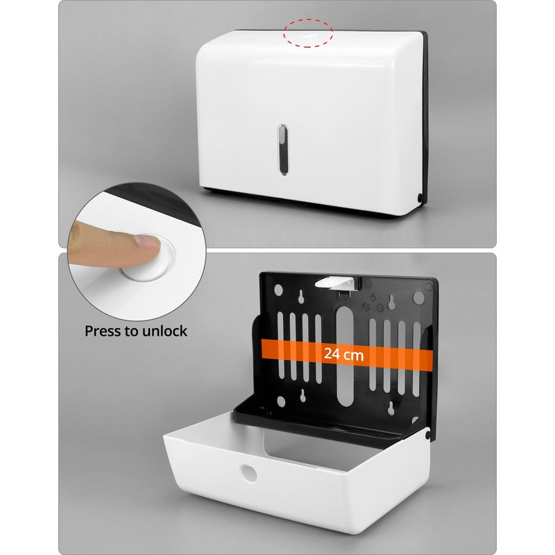 QWORK Paper Towel Dispenser Wall Mount, 2 Pack Multifold Hand