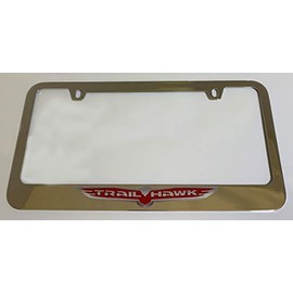 Eurosport Daytona- Compatible with -, Chrome License Plate Frame- Trailhawk Badge