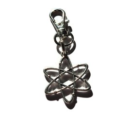 ATOM charm bag clip keyring gift, forensic science crime fighter novelty gift, biology science teacher graduate birthday Xmas present, scienctist Xmas gift favors