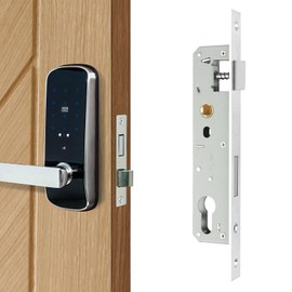 MOKIDO Mortise Lock Stainless Steel 85/25 | Tubular Frame Lock for Front Door, Garden Gate, Room Door | Door Lock DIN L/R | Lock Box for Metal Doors and Garden Shed