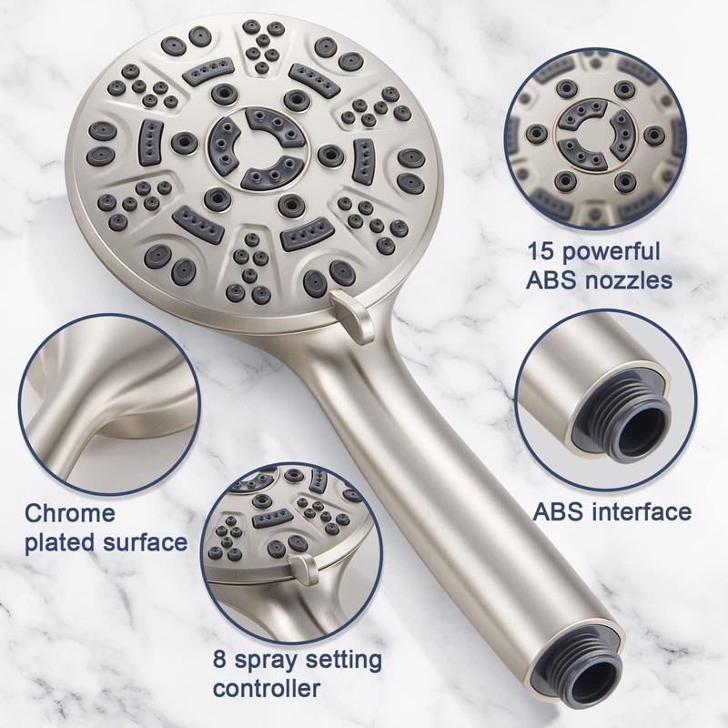 Cobbe 8-Setting Handheld Shower Head with High Pressure Shower Heads