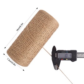 MJGG Natural Jute Twine String 1/25 Inch 1312 ft Thin Ribbon Hemp Twine for Craft Projects Gardening Art Artworks Home Wedding Decor Durable Twine Gift Wrapping Packing(1mm,400m)