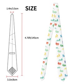 Womgela Easter Colorful Rabbits Bunny Men Tie Men's Necktie Casual Gift for Boys Teens Daily Graduation Birthday Party