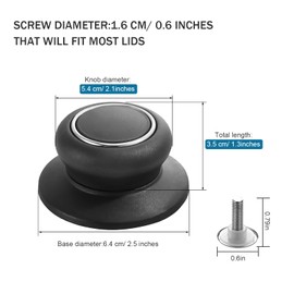 4Pcs Universal Pot Lid Top Replacement Knob,Heat Resistant and Prevent static electricity,Easy installation Kitchen Cookware Replacement Pan Lid Holding Handles. (Black)