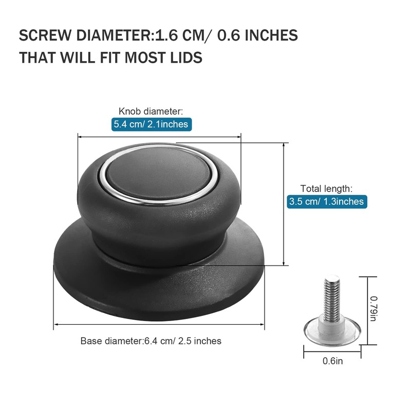 4Pcs Universal Pot Lid Top Replacement Knob,Heat Resistant and Prevent