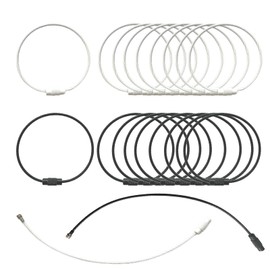 20 PCS Stainless Steel Wire Keychains Cable, Luggage Tags Loops, 2mm Large Keyring Loops 6 inch for Luggage Tags, Key Tags, Keyrings, Black and White