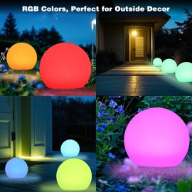 Outdoor Globe Light 2 Pack Solar Waterproof Garden Pathway Lights Outdoor Lights for Yard Patio Walkway Landscape In-Ground Spike