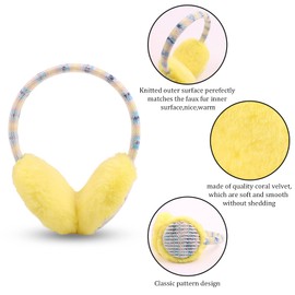 Pesaat Ear warmers children girls fluffy ear muffs boys warm ear muffs winter, yellow