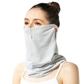 Otafuku Glove UV 2996 UV Protection Rate 95.7% UPF 50+ Ultra Long From Nose to Decollete UV Face Cover, Border (Total Length Approx. 13.4 inches (34 cm))