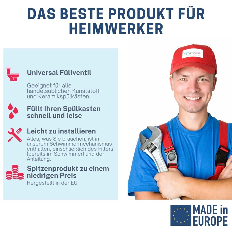 Universal Filling Valve, Float Valve for Plastic and Ceramic Cisterns