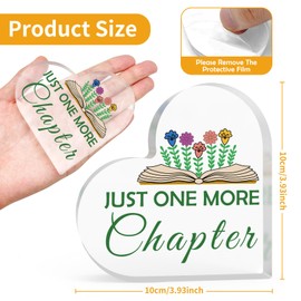 Book Lover Inspirational Gift Bookish Gift Acrylic Heart-Shaped Keepsake Reading Book Club Gift Librarian Gift Acrylic Heart Plaque Book Lover Friend Graduation Gift Book Lover Appreciation Gift