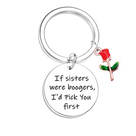 Nimteve ﻿Funny Sister Keychain Big Middle Little Sisters Gifts from Sibling Sister Brother Christmas Birthday Gifts for Sisters