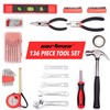 CARTMAN 136 Piece Tool Set General Household Hand Tool Kit