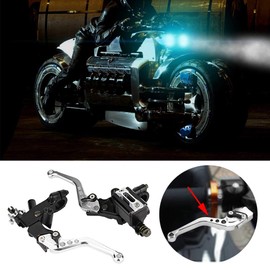 Yosoo Health Gear - 1 Par de Manijas Freno y Palanca de Embrague, Palanca de Freno de Motocicleta, Universal de Tambor para Motocicletas con Manillar de 7/8 22mm Accesorios de Motocicleta plateado)