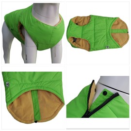 Dog Winter Jacket - Waterproof Windproof Vest, Super Warm Polar Fleece Clothes With Smooth Zipper Closure for Small Medium Large Dogs, Green, L