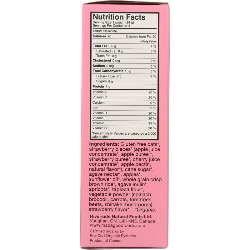 Made Good Organic Granola Strawberry Minis Multipack 24gx4 (Pack of