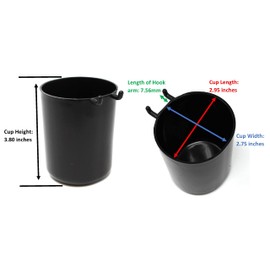 JSP Manufacturing Plastic Pegboard 3 inch Hanging Cup Hook Storage Organizer for Crafts/Office or Art Supplies/Tools Organizing Peg Board Accessories - Multi-Colors Multi-Quantity Packs (4, Teal)