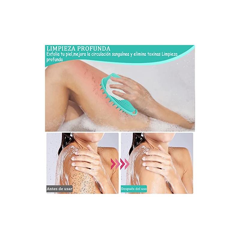 Cepillo de ducha,cepillo de masaje de silicona exfoliante Con fuerte