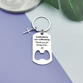 Godfather Keyring Gift from Godchild Bottle Opener Keyring Baptism Gift from Goddaughter Godson Christening Jewelry from Boys Girls Fathers Day Christmas Birthday Gift Thank You Appreciation Jewelry