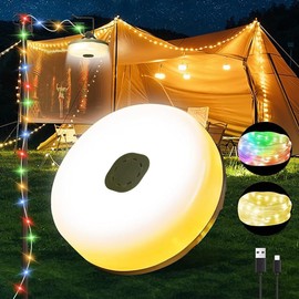 LEDLAY 33FT Camping String Lights, Rechargeable String Lights with 8 Modes, Waterproof Outdoor Lights with Delay Closure, Retractable Design & Hooks for Outdoor Patio Awning Garden Party Essentials