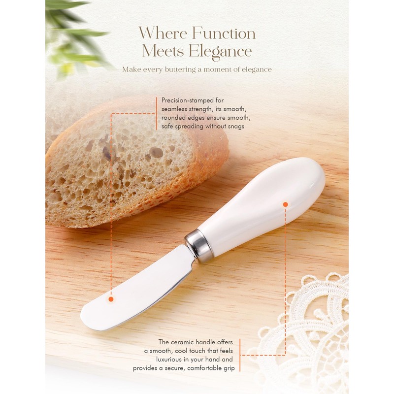 AISBUGUR 2 Pack Stainless Steel Butter Spreader Knife, Butter Knife