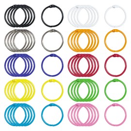 anillos de carpeta de hojas sueltas para llaveros, anillos de tarjetas, anillos de clip para anillos de libros, escuela, hogar u oficina (50 unidades de 1.18 pulgada), Colorido, S