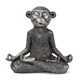 Smadeer Monkey Statue for Home Decoration,Monkey Figurine Sitting in Yoga Pose for Meditation Zen Spiritual Living Room Bedroom Shelf Bookshelf Decor Accents,Cute Animal Gifts,Small Holiday Ornament