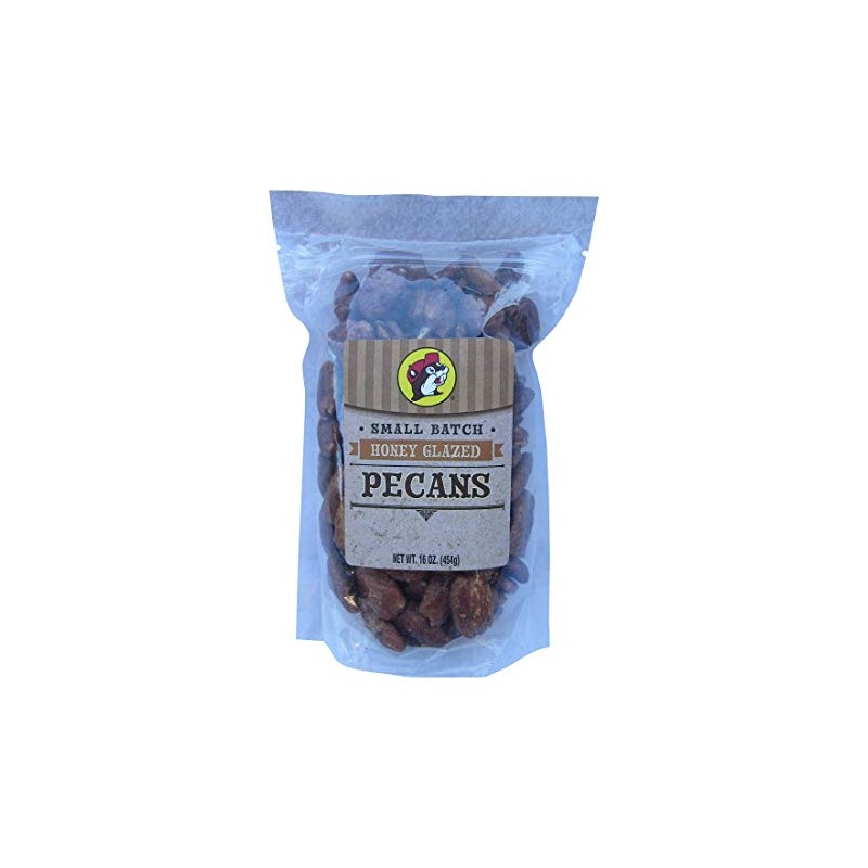 Buc-ees Honey Glazed Pecans in a Resealable Bag, 16 Ounces