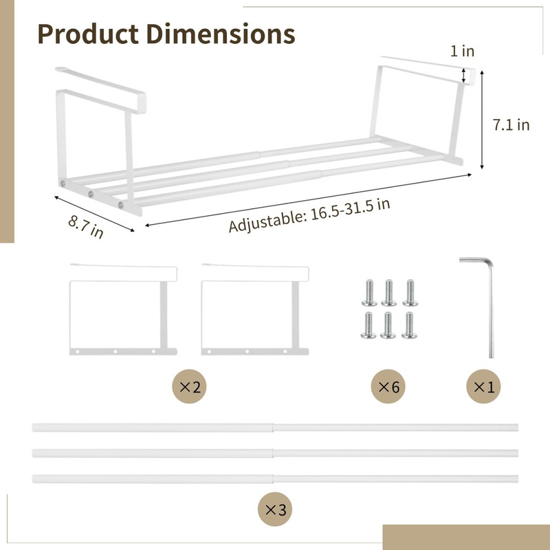 Homaisson Expandable Shoe Rack Organizer for Closet - 16.5”-31.5” Adjustable