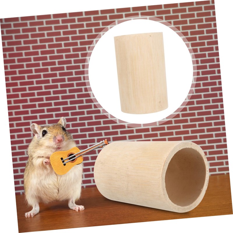 Sosoport Bamboo Hamster Tunnel Chinchilla Hideout Small Pet Activity Toy