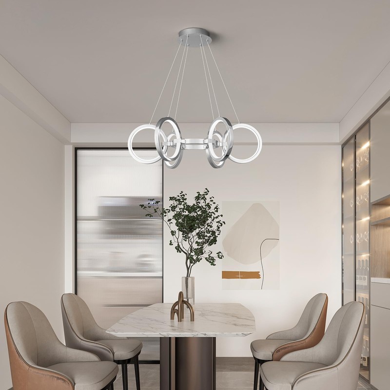 FDPBY Modern LED Chandelier Dimmable Round Pendant Light Fixtures 6
