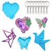 3pcs Butterfly Resin Keychain Molds Love Heart Silicone Keychain Molds