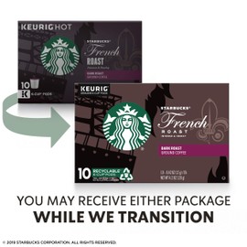 Starbucks Dark Roast K-Cup Coffee Pods — French Roast for Keurig Brewers — 1 box (10 pods)