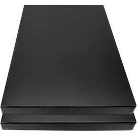 Lineco Museum Archival Storage Box, 13.75x19.75x1.5 in. Drop Front Design. Acid-Free with Metal Edge. Organize Photos, Pictures, Prints, Documents, Crafts, DIY. Black, 2 Pack