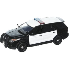 Motormax 2015 Ford Police Interceptor Utility Unmarked Black and White 1/24 Diecast Model Car