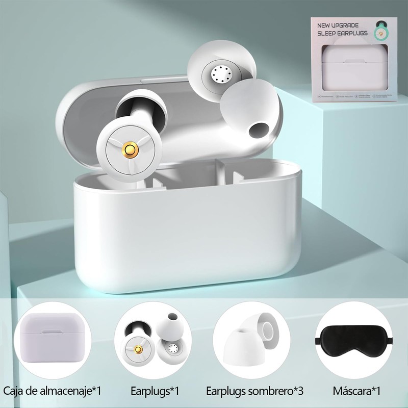 Tapones de Oídos para Dormir,Protección Auditiva Reutilizable de Silicona con