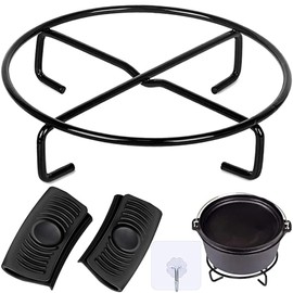 Dutch Oven Coaster, Fire Pot Saucer, Dutch Oven Accessories, Pot Stand, Base for Pans, Cooking Rack for Cooking Over Campfire, Stand for Grill Pans, Hot Lid, Grill