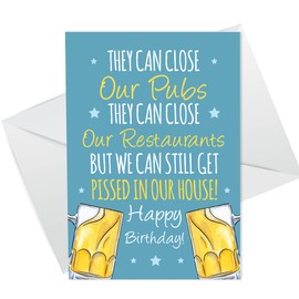 FUNNY Lockdown Birthday Card For Mum Dad Brother Sister Alcohol Design Card