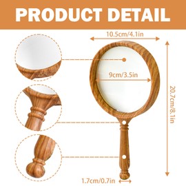 NANAOUS Magnifying Glass 10X 100 mm, Kids Magnifying Glasses Vintage Handheld Reading Shatterproof for Reading Hobbies, Book Lovers, Seniors, Scientists, Inspection Insects